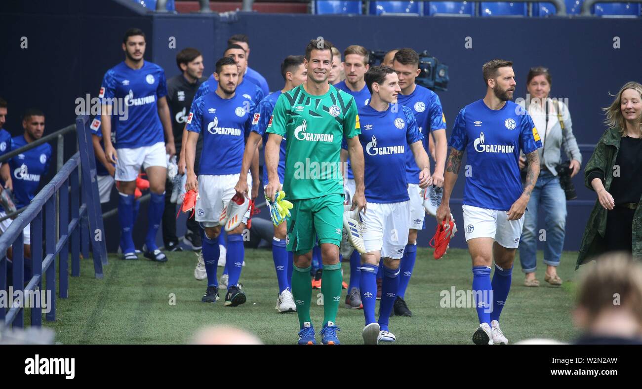 Firo: 10.07.2019 Calcio, 2019/2020 FC Schalke 04, photo shoot, sessione fotografica Michael Langer | Utilizzo di tutto il mondo Foto Stock