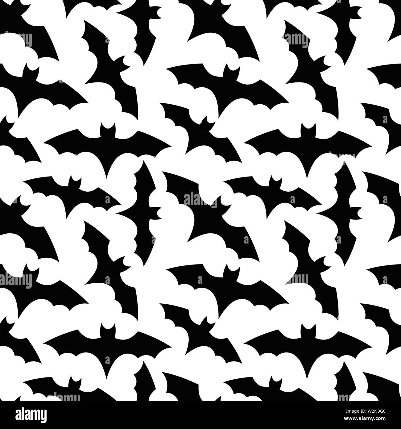 Colonia di pipistrelli seamless pattern. Halloween sfondo vettoriale Illustrazione Vettoriale