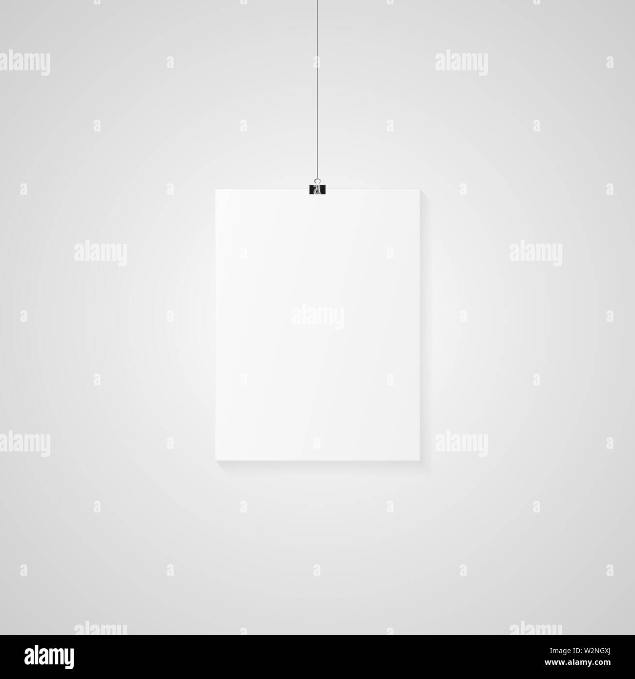 Mock up poster con ombra sul dorso grigio Illustrazione Vettoriale