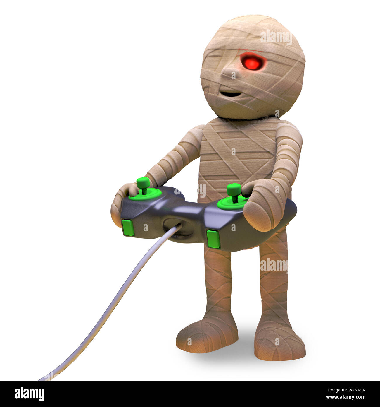 Dont giocare contro la mummia egiziana monster, He Cheats, 3D render illustrazione Foto Stock