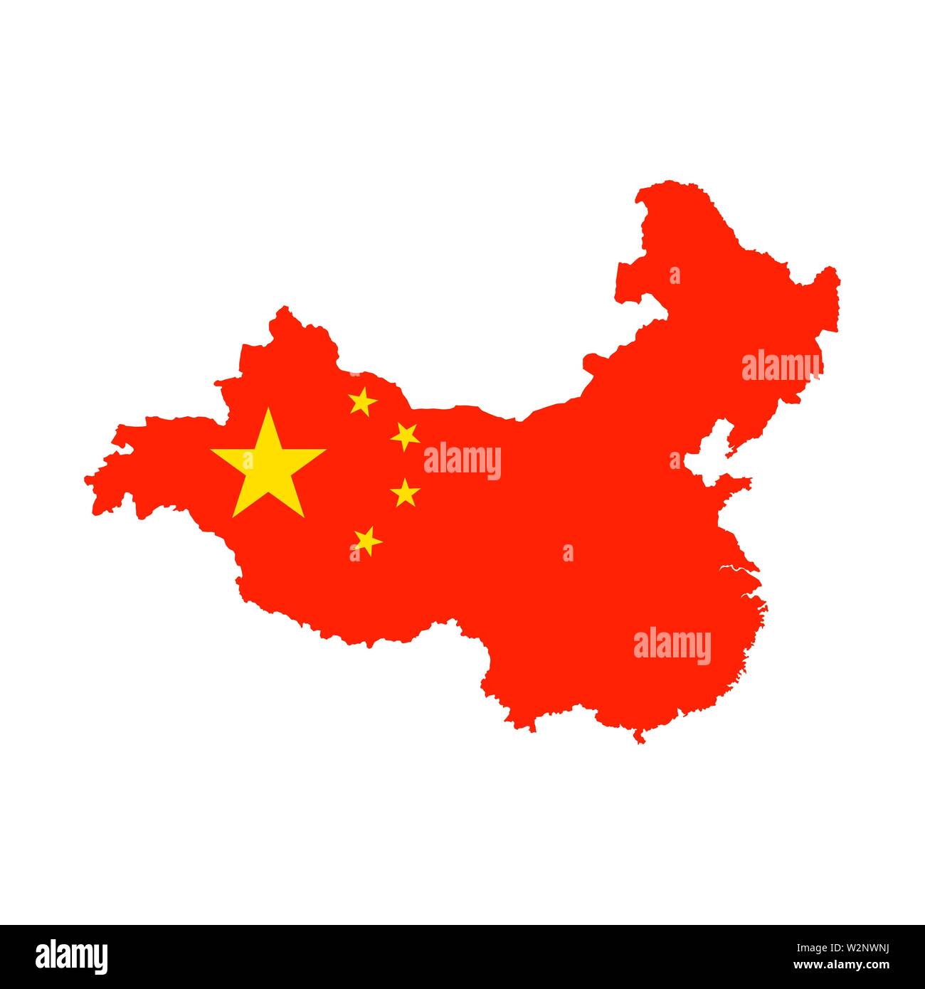 Bandiera della Cina mappa isolato sul retro bianco Illustrazione Vettoriale Bandiera della Cina mappa isolato sul retro bianco Illustrazione Vettoriale