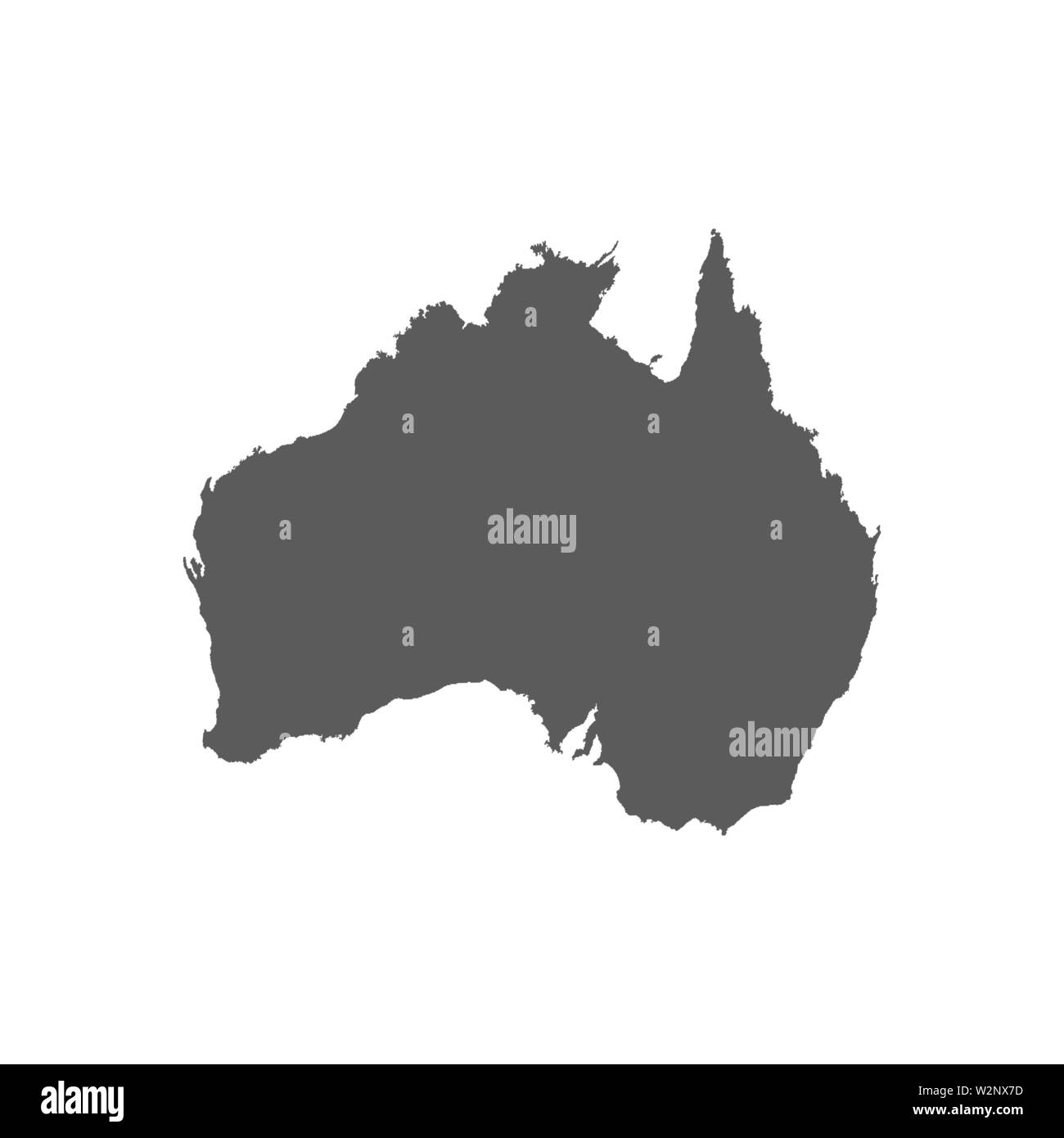 Australia mappa vettore isolato su sfondo bianco Illustrazione Vettoriale