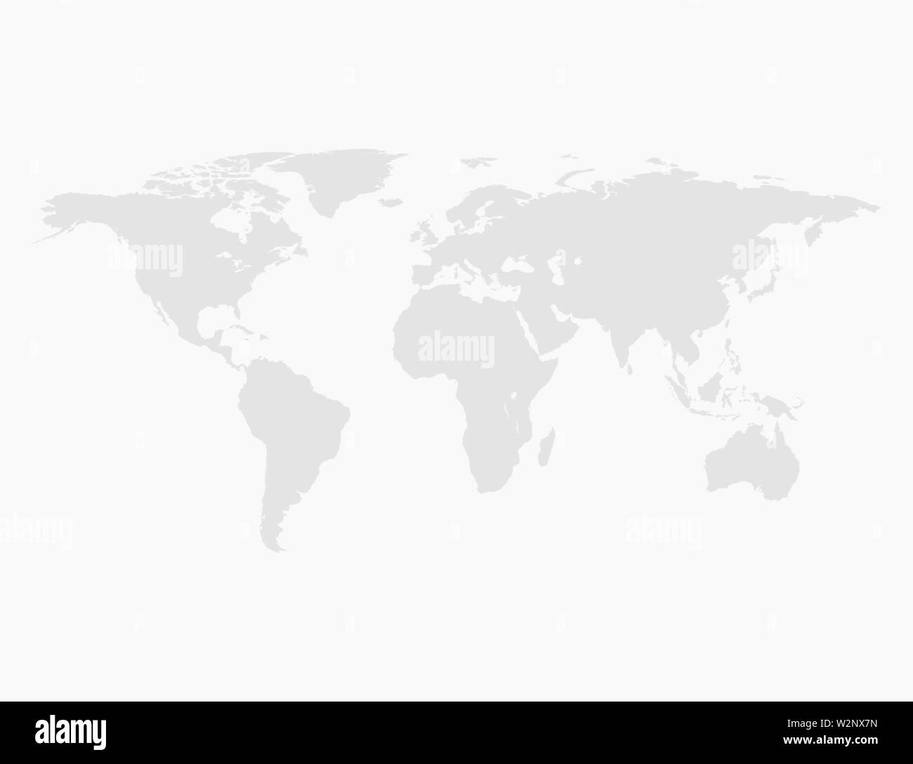 Mappa del mondo con tutti e cinque i continenti. illustrazione vettoriale Illustrazione Vettoriale
