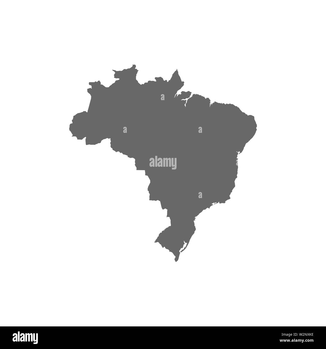 Vettore mappa Brasil isolato sul retro bianco Illustrazione Vettoriale