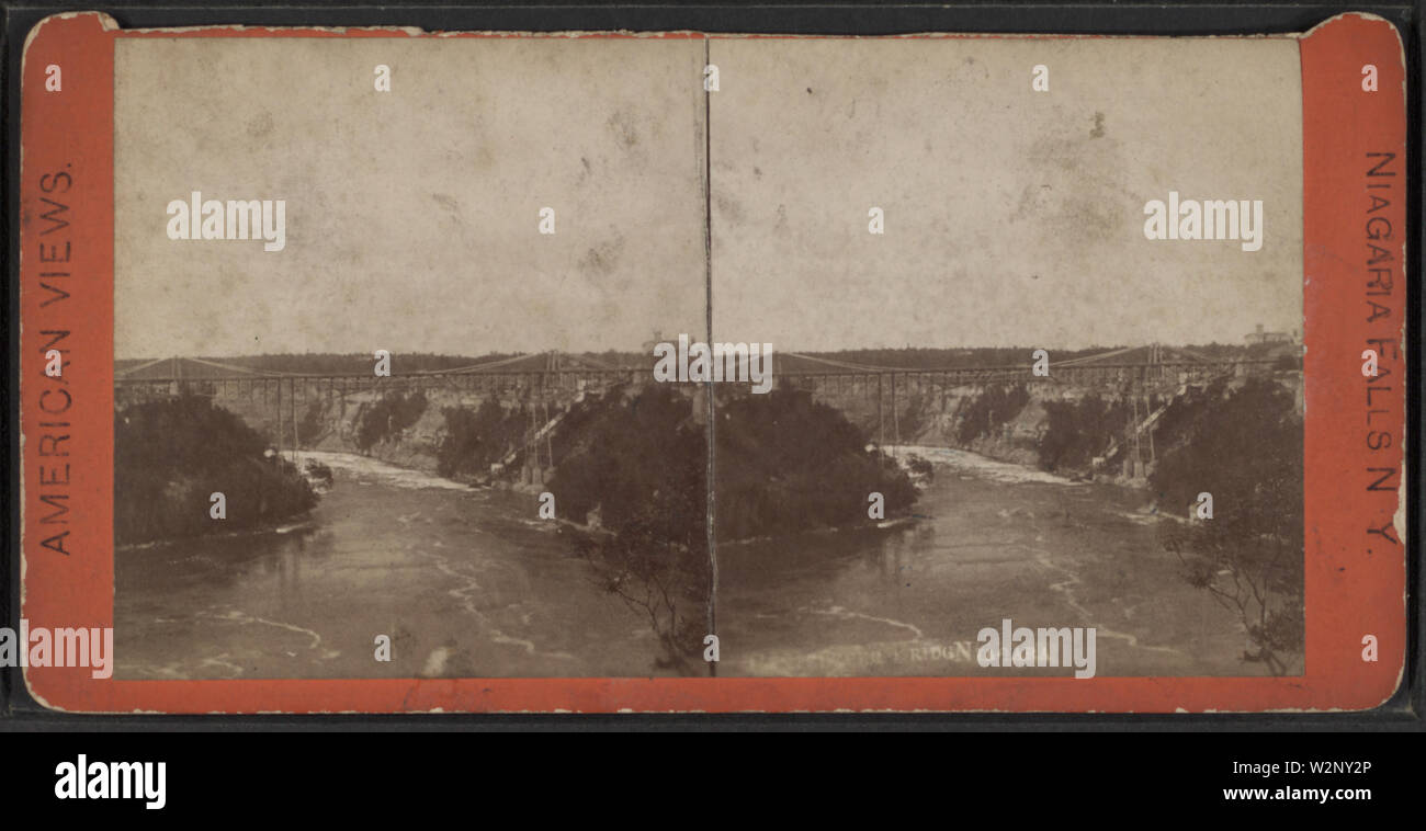 (Cantilever) ponte, Niagara, da Robert N Dennis raccolta di vista stereoscopica Foto Stock