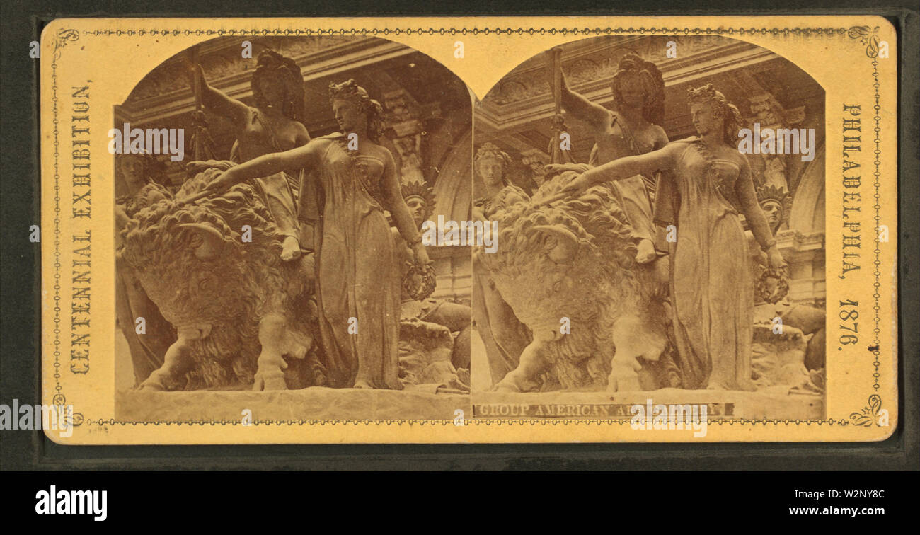 (Scultoreo gruppo), American Art Gallery, da Robert N Dennis raccolta di vista stereoscopica Foto Stock