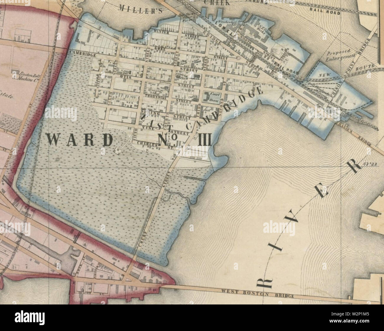 1854 EastCambridgeMA mappa byWalling BPL 12775 Foto Stock