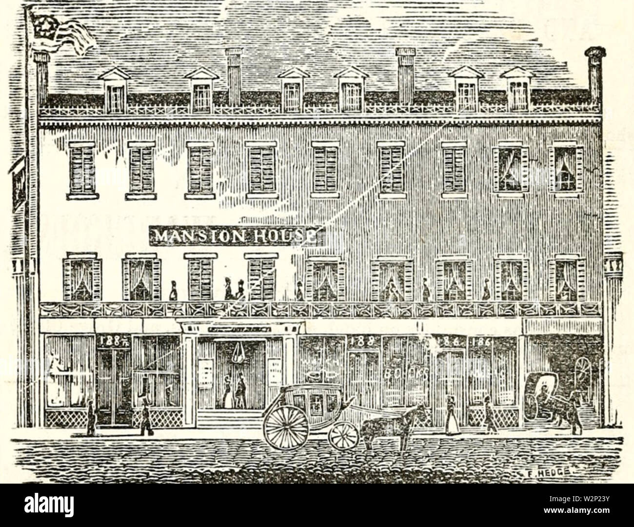 1857 MansionHouse EssexSt SalemDirectory Massachusetts dettaglio Foto Stock