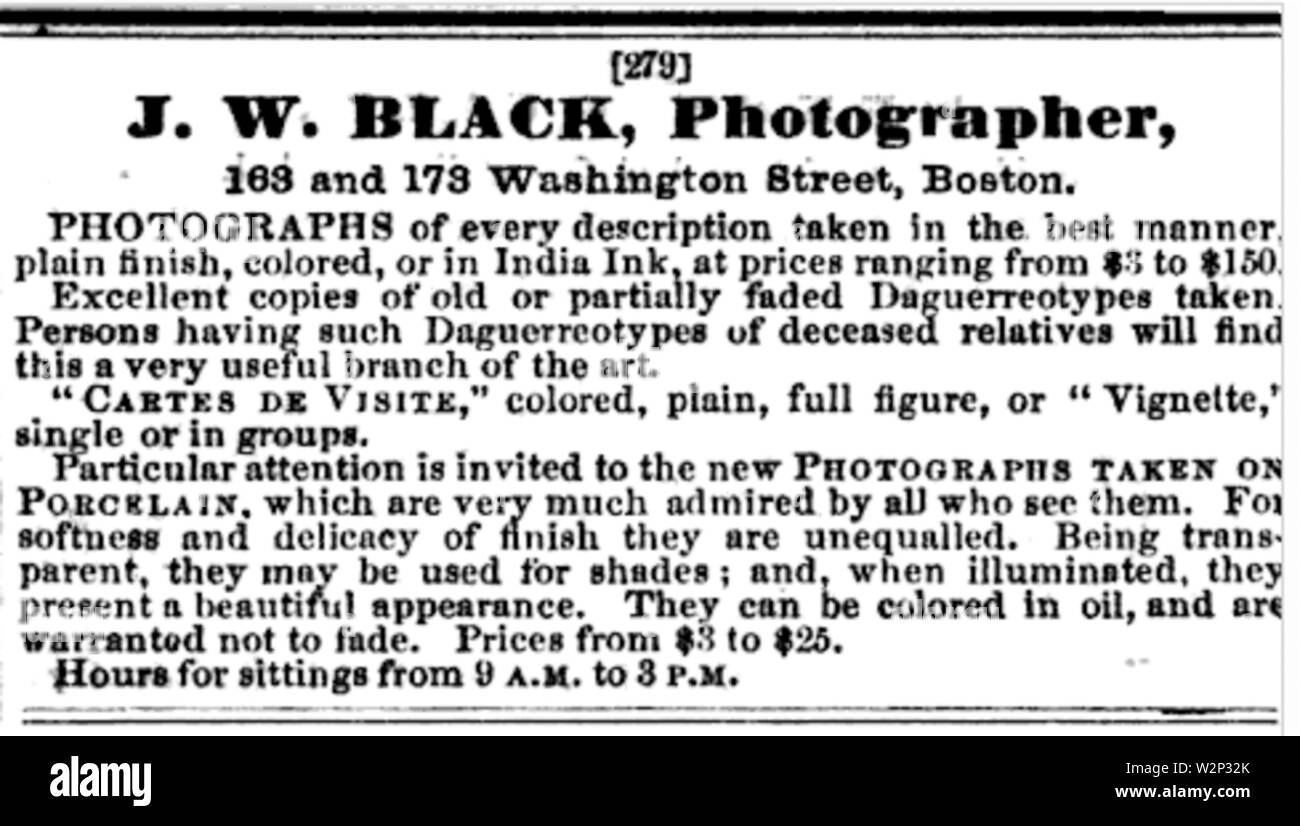 1864 BostonAlmanac nero Foto Stock