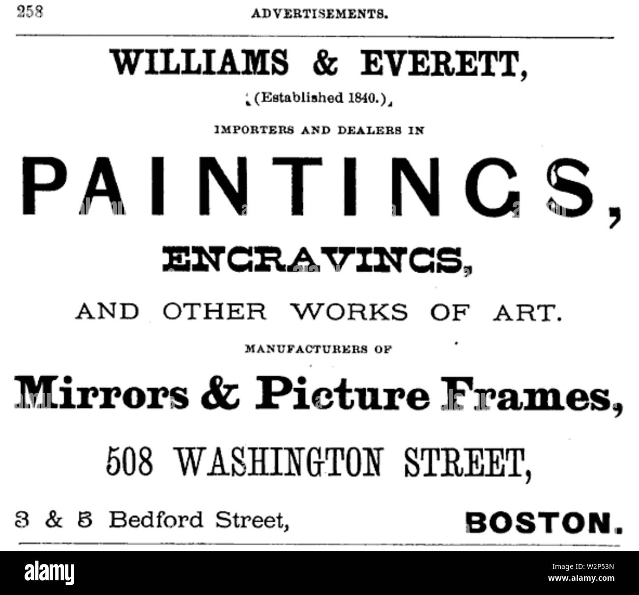 1876 Williams Everett Boston Foto Stock