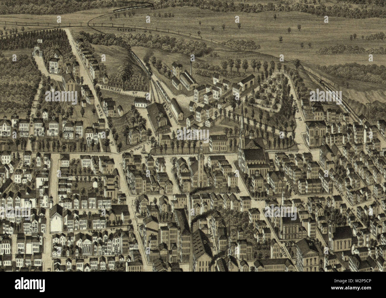 1880 mappa NewburyportMA byBigelow BPL M8703 dettaglio 3 Foto Stock