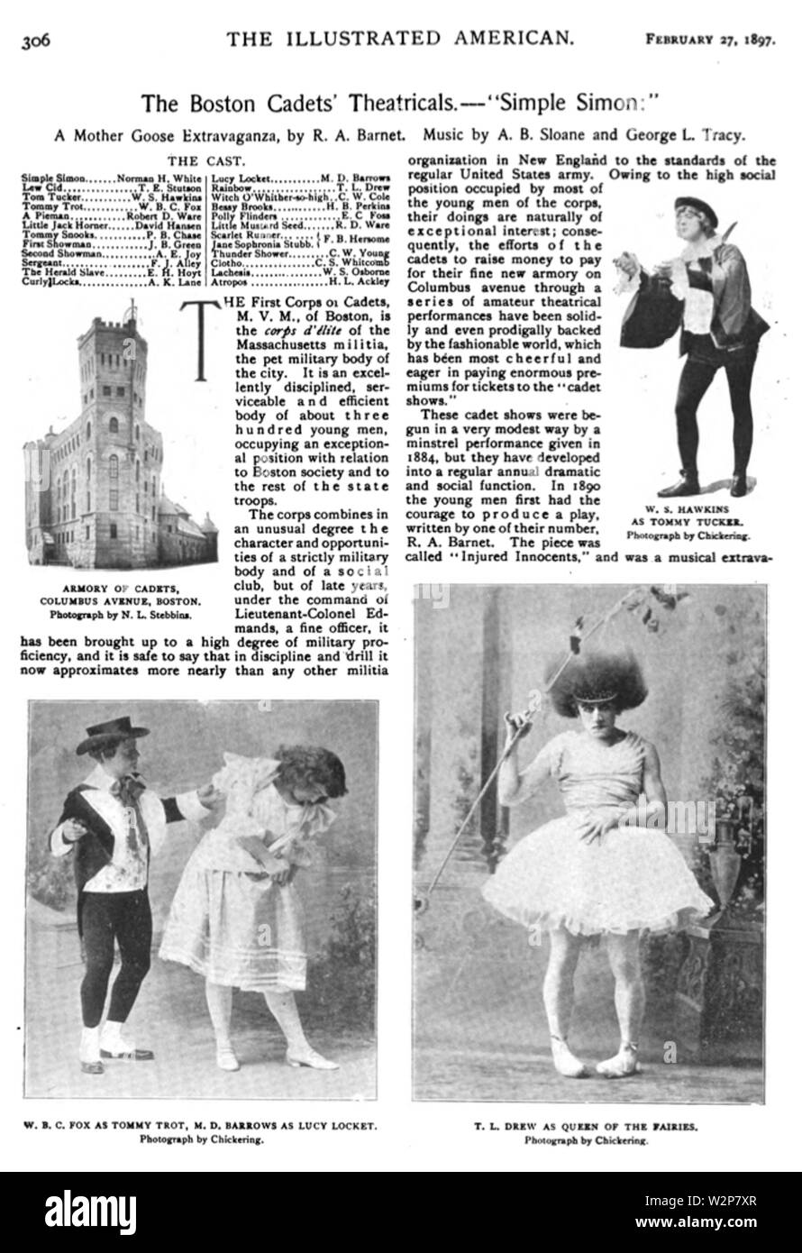 1897 SimpleSimon BostonCadets IllustratedAmerican v21 N368 Foto Stock