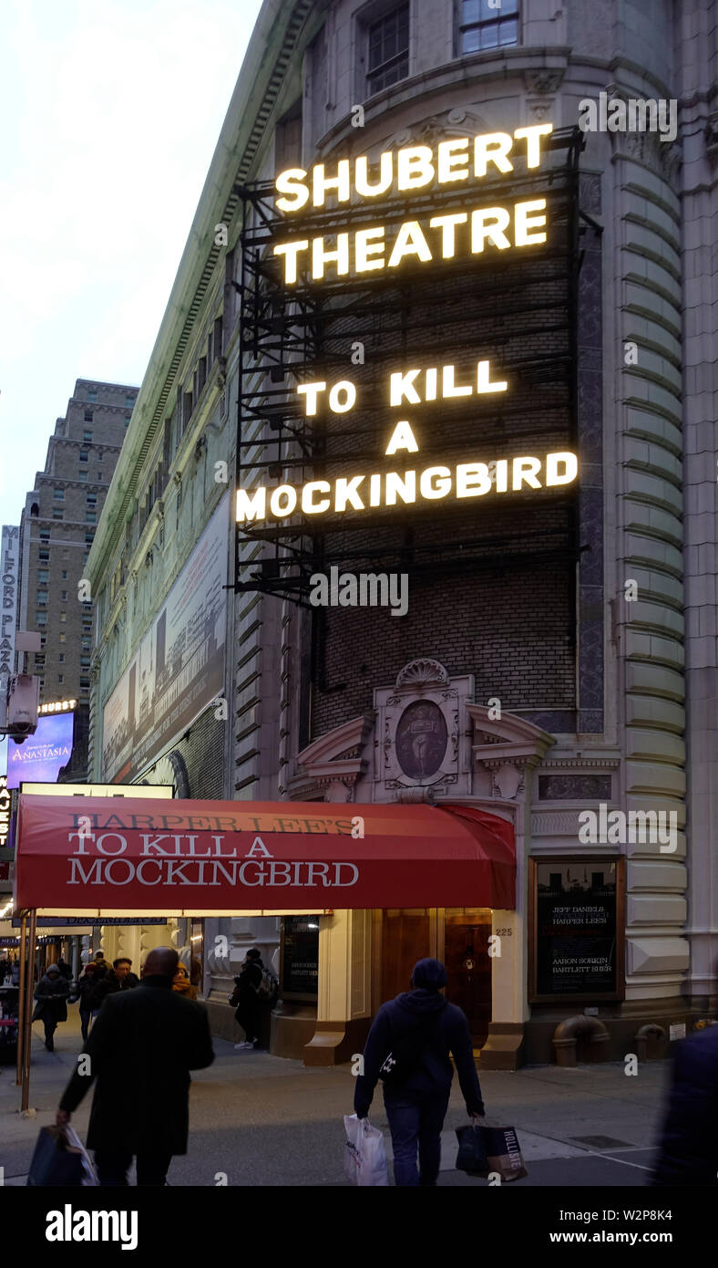 Per uccidere un Mockingbird al Shubert teatro di Broadway NYC Foto Stock