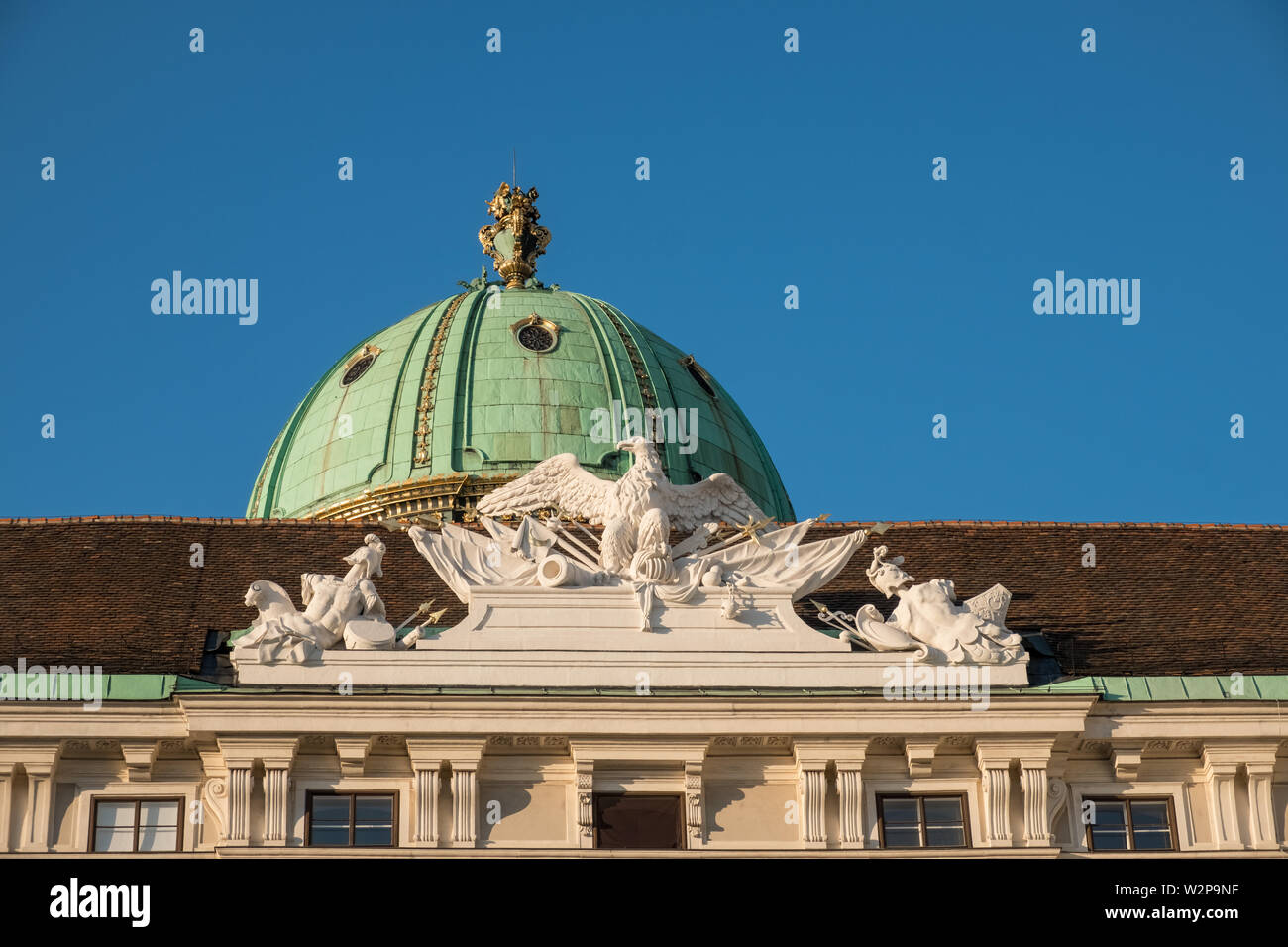 Michaelerkuppel (Michael Dome), il Palazzo Imperiale Hofburg di Vienna, Austria Foto Stock