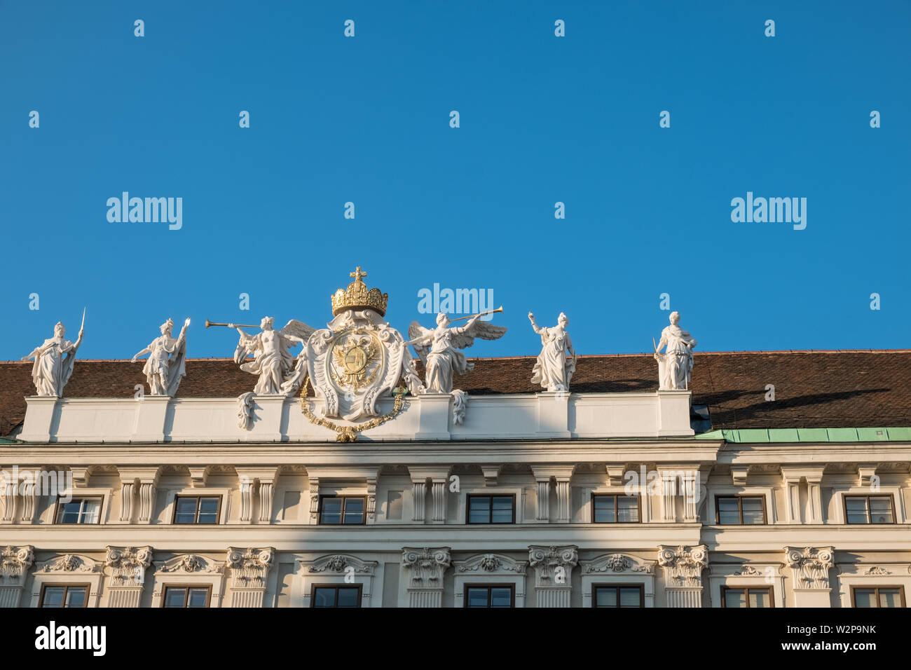 Habsburg stemma reale stemma, Palazzo Imperiale Hofburg di Vienna, Austria Foto Stock