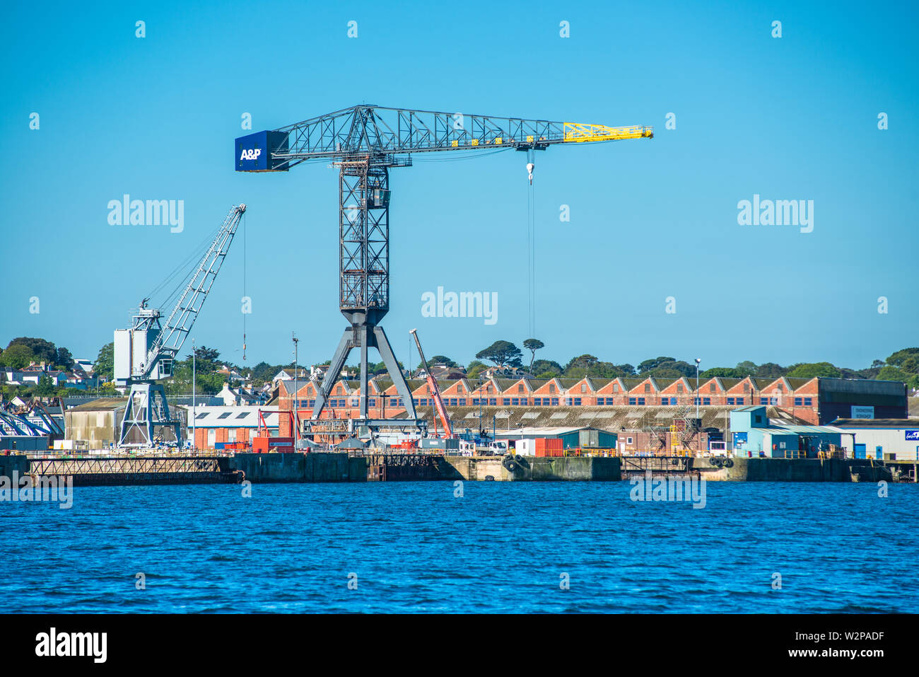 Falmouth Pendennis Shipyard e dock, Cornwall, Inghilterra, Regno Unito. Foto Stock