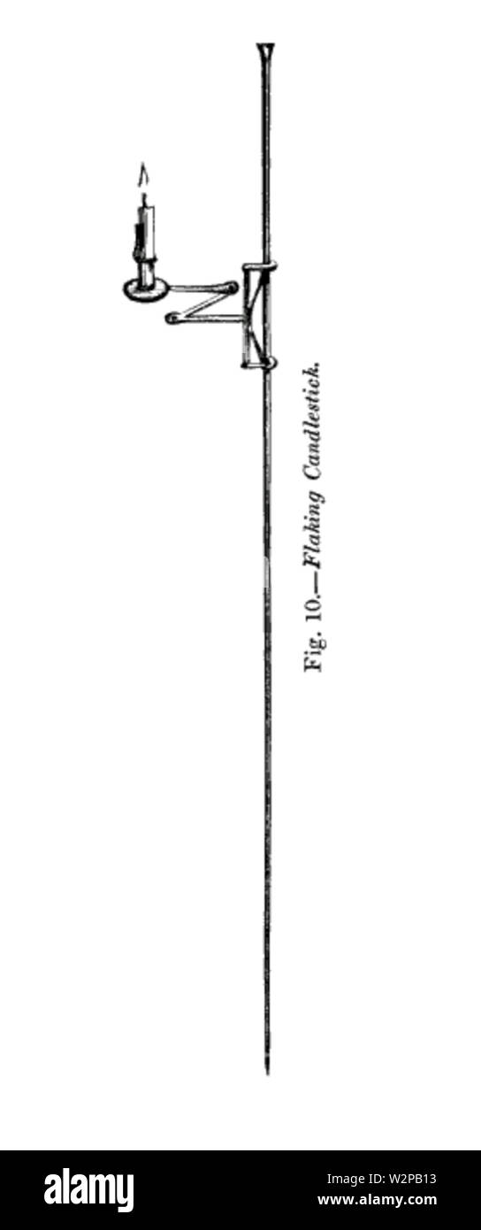 Xix secolo la conoscenza di pietra focaia pistola sfaldatura candelabro Foto Stock