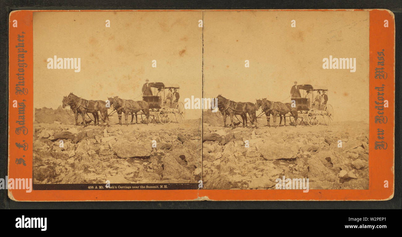 Un Washington Mt carrello, in prossimità del vertice NH, da Adams, S F, B 1844 Foto Stock