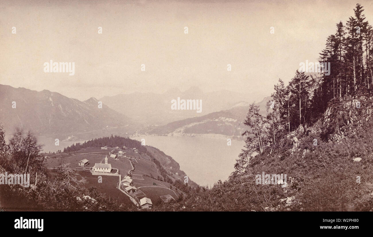 Vista di Seelisberg, Svizzera. 1866. Foto Stock