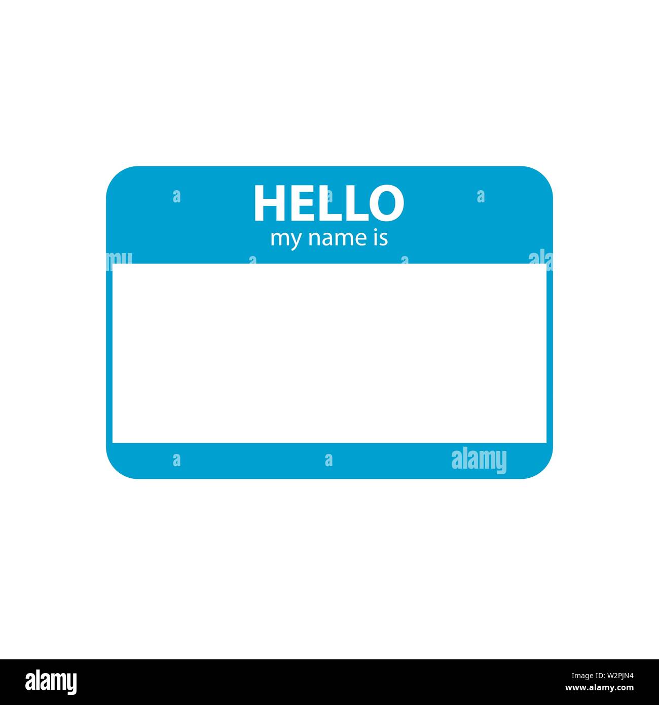 Ciao il mio nome è isolato di sfondo sul retro bianco Illustrazione Vettoriale