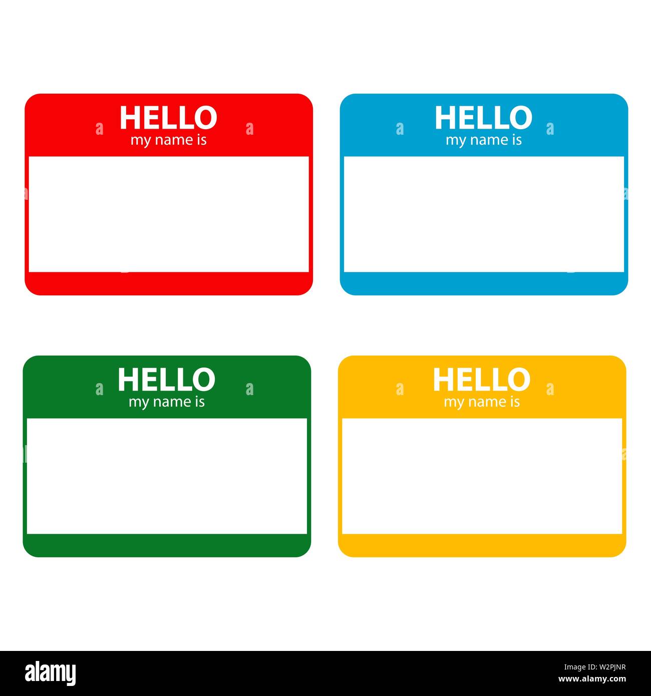 Ciao il mio nome è isolato di sfondo sul retro bianco Illustrazione Vettoriale