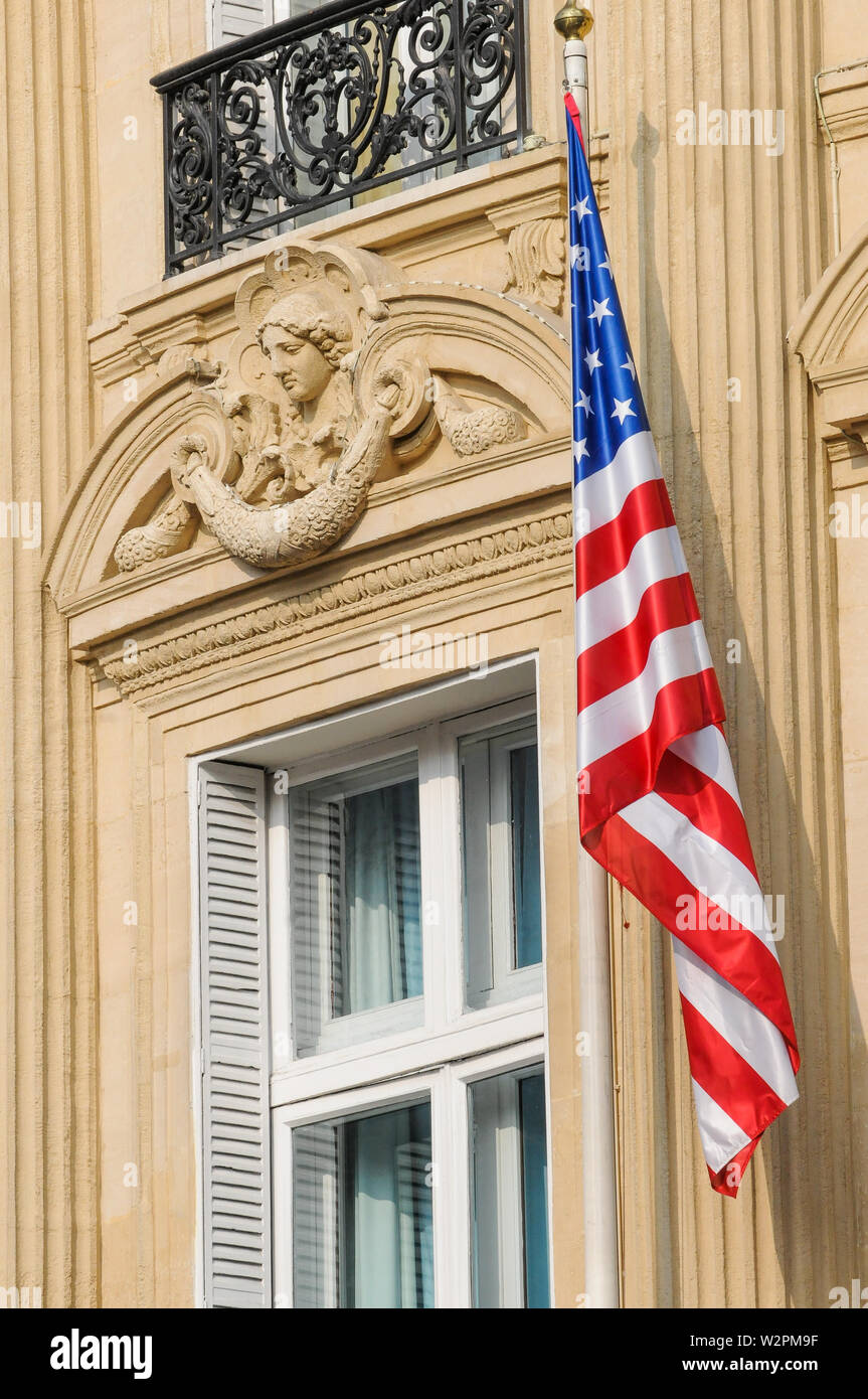 Bandiera americana, Parigi, Ile-de-France, Francia Foto Stock