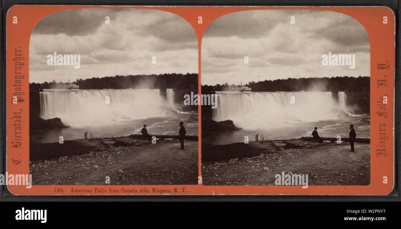 American cade dal lato del Canada, Niagara, NY, da Robert N Dennis raccolta di vista stereoscopica 2 Foto Stock