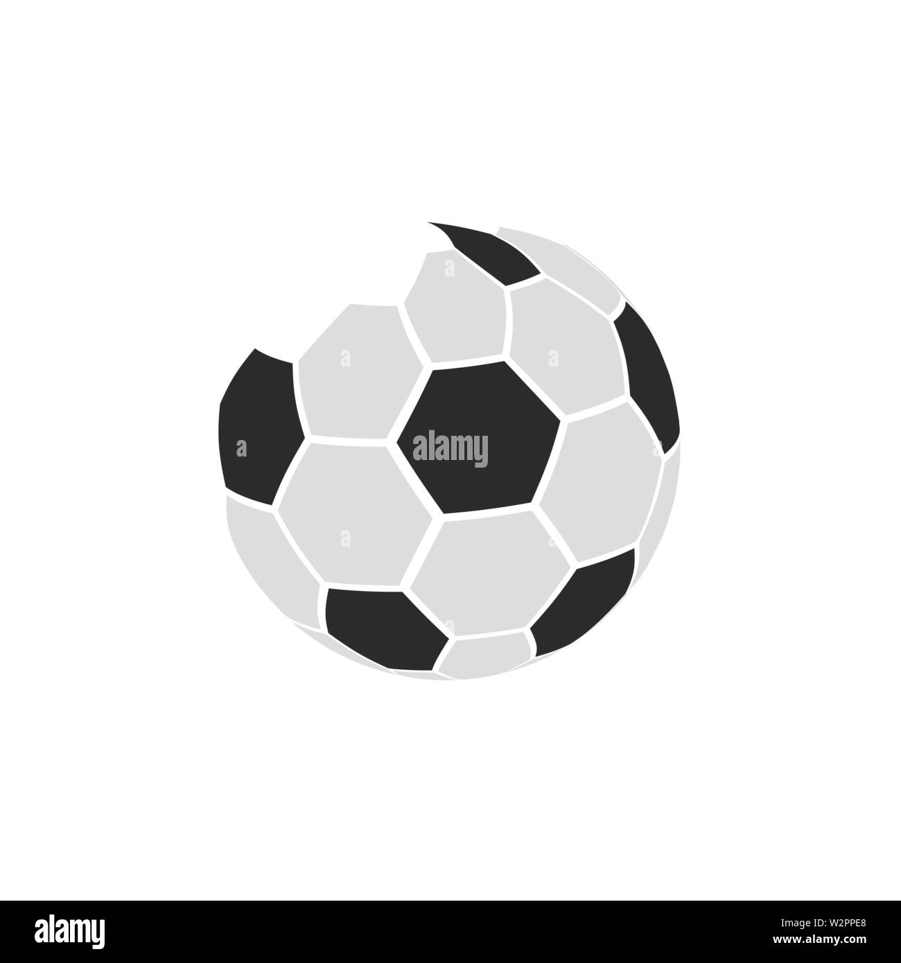 Pallone da calcio segno logo sul retro bianco Illustrazione Vettoriale