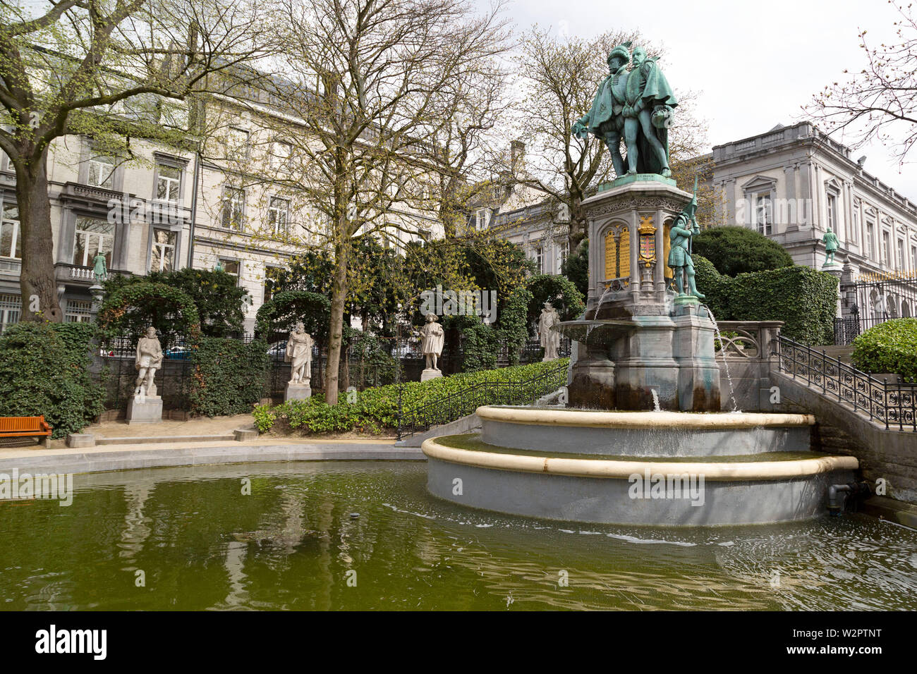 Monumento a Egmont e il clacson, i conteggi eseguiti a Bruxelles nel 1668. La loro esecuzione è stata un fattore di inizio 80 anni fa la guerra per l'olandese independ Foto Stock