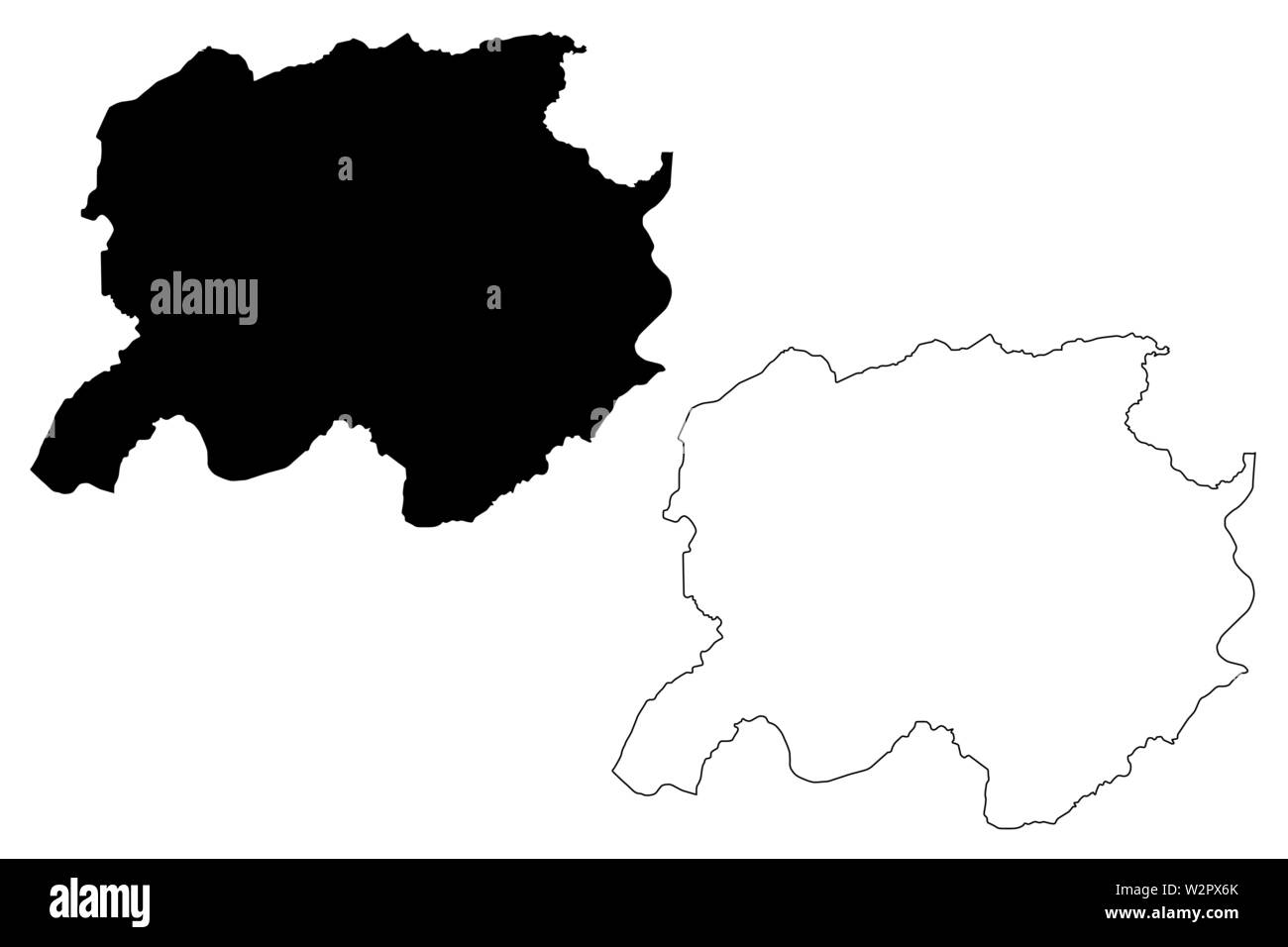 Regione di Labe (suddivisioni della Guinea, Guinea Conakry, Guinea Francese) mappa illustrazione vettoriale, scribble schizzo Labe mappa Illustrazione Vettoriale