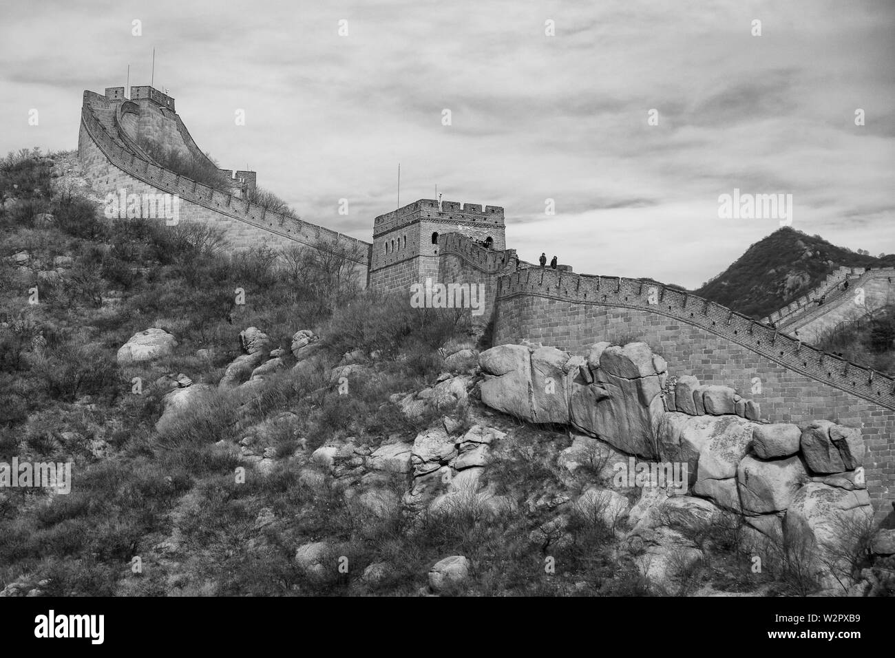La Grande Muraglia a Badaling, nei pressi di Pechino Foto Stock