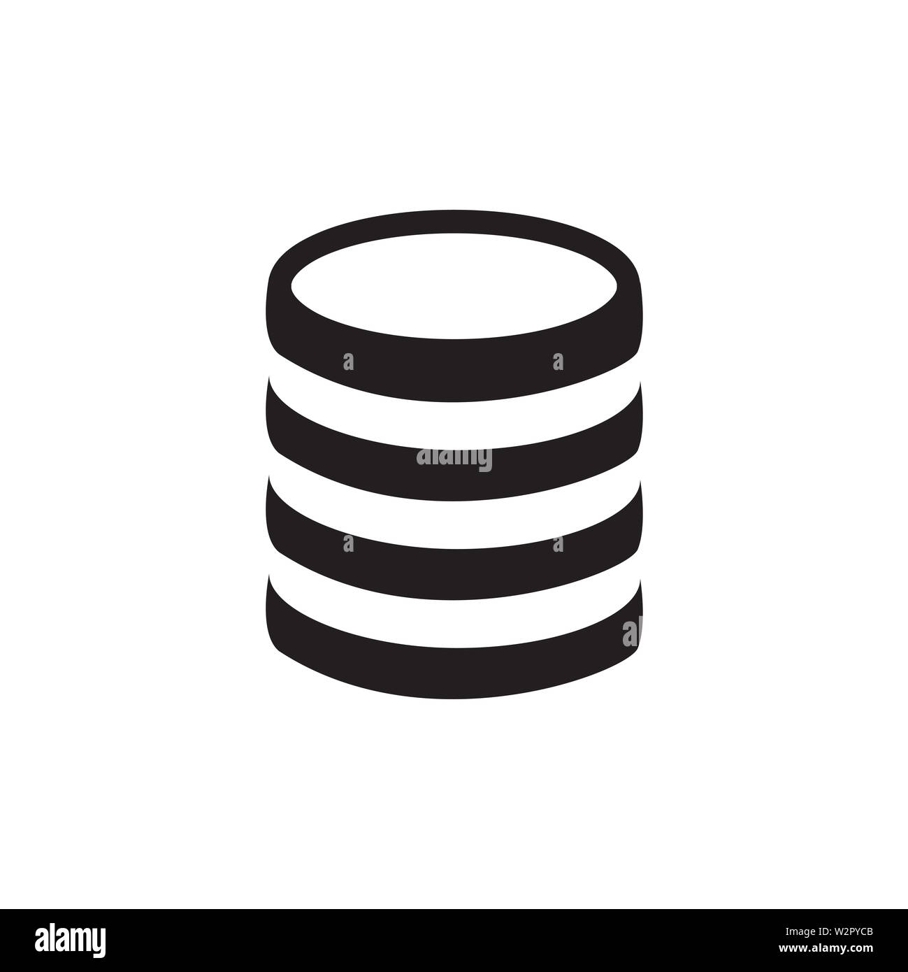 Icona di monete in stile appartamento icona Vettore per app, UI, siti web. Cambio icona nera illustrazione vettoriale. Foto Stock