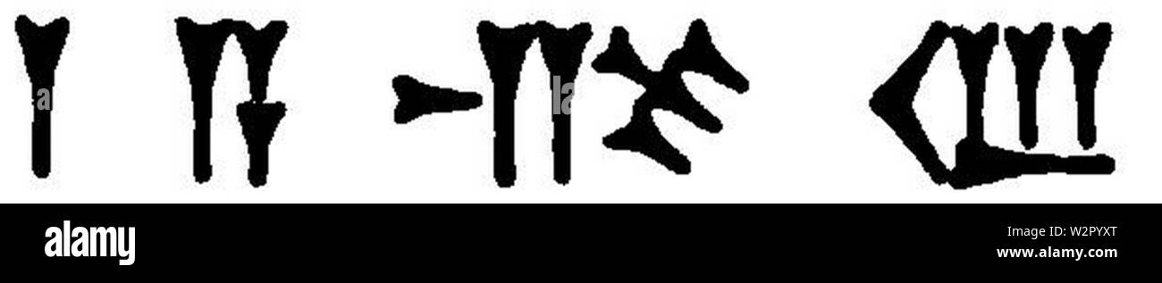 Aziru scritto in scrittura cuneiforme Foto Stock