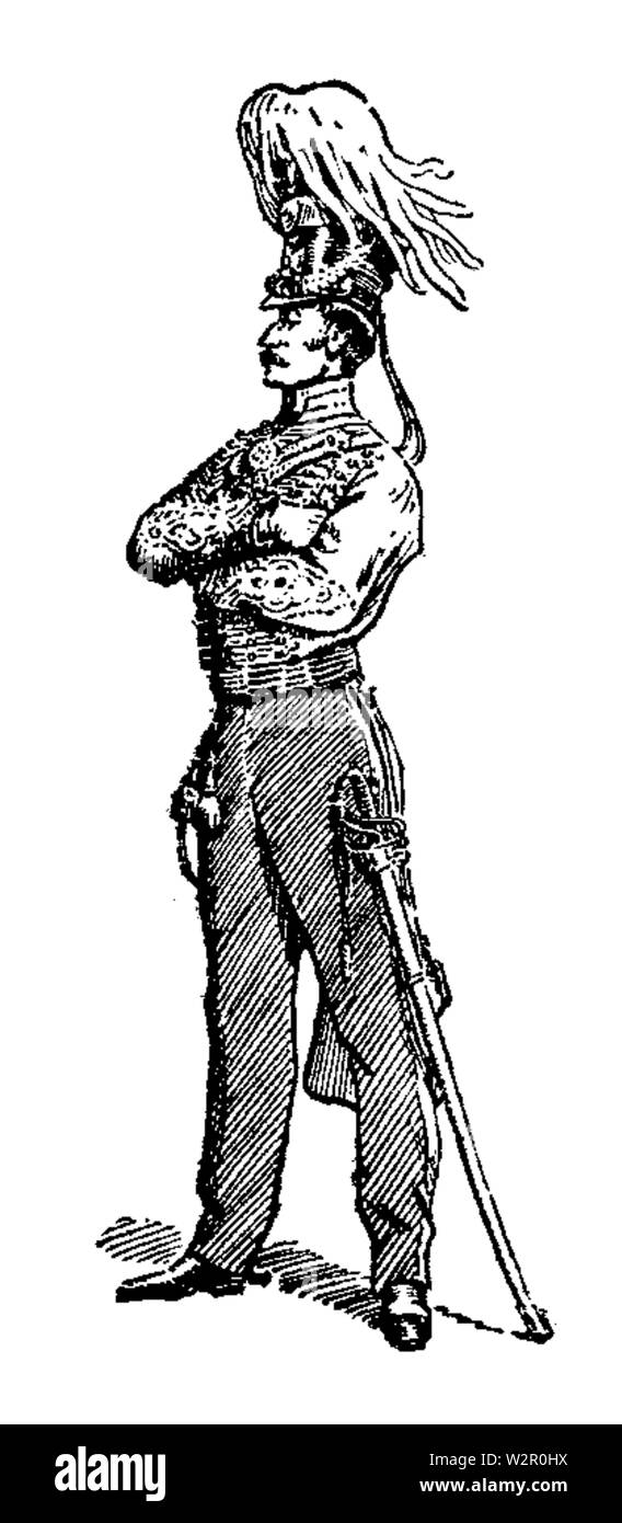 Ufficiale britannico, 3RD MADRAS luce cavalleria, 1845 Foto Stock