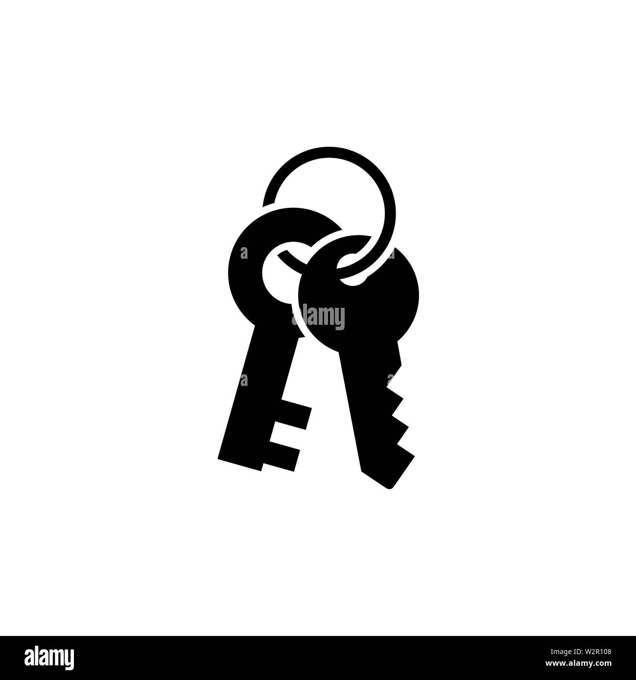 Icona a chiave in uno stile piatto vettore per App, UI, siti web. Icona nera illustrazione vettoriale. Foto Stock