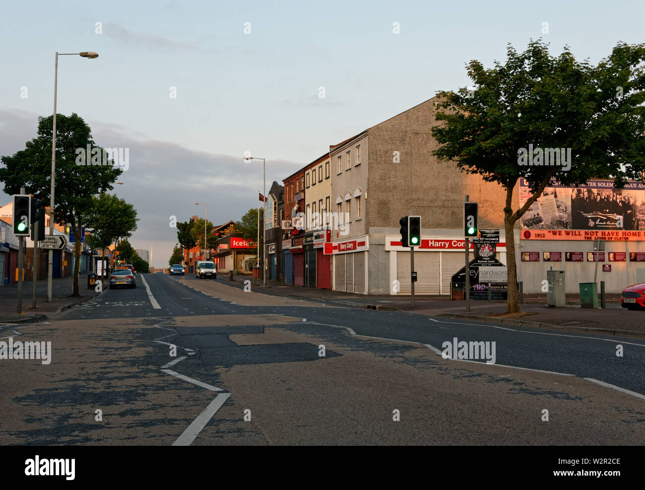 Shankill Road, Belfast, Irlanda del Nord.murales sulla Shankill Road. Foto Stock