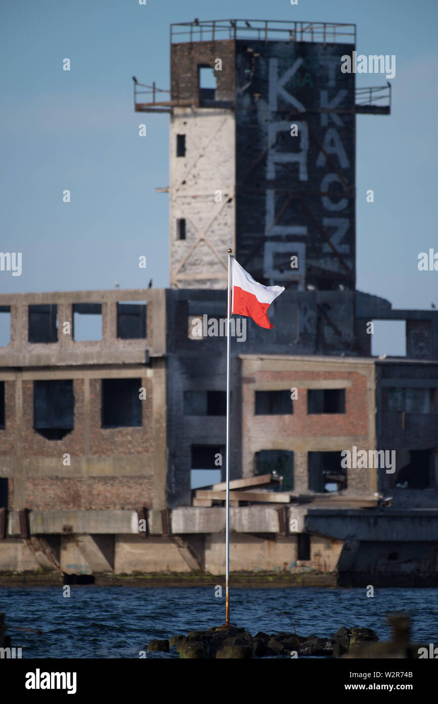 Resti di Torpedowaffenplatz Hexengrund (TWP Gdynia Babie Doly) a Gdynia Babie Doly, Polonia. Il 24 giugno 2019. Dal 1942 al 1945 TWP era uno dei bi Foto Stock