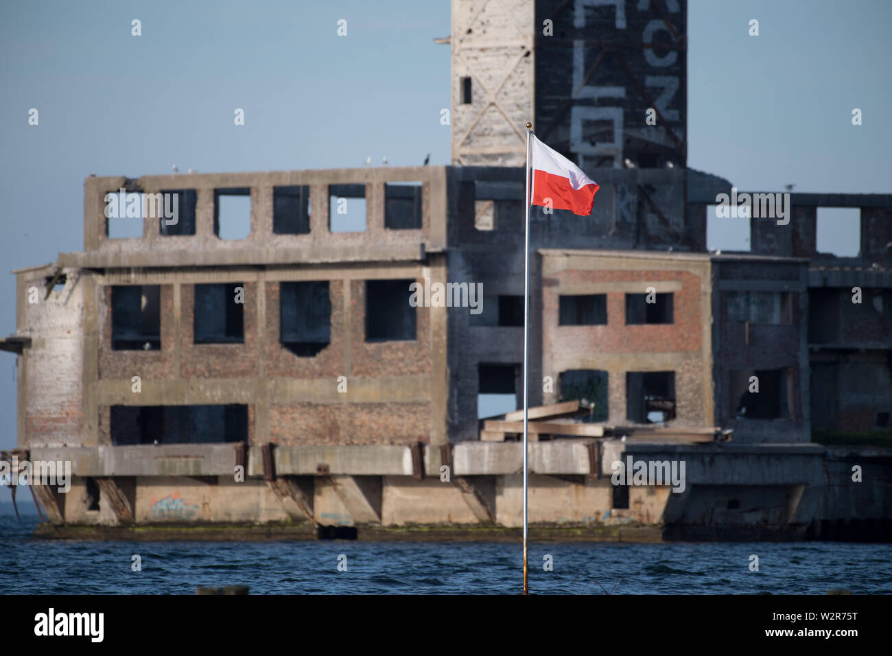 Resti di Torpedowaffenplatz Hexengrund (TWP Gdynia Babie Doly) a Gdynia Babie Doly, Polonia. Il 24 giugno 2019. Dal 1942 al 1945 TWP era uno dei bi Foto Stock