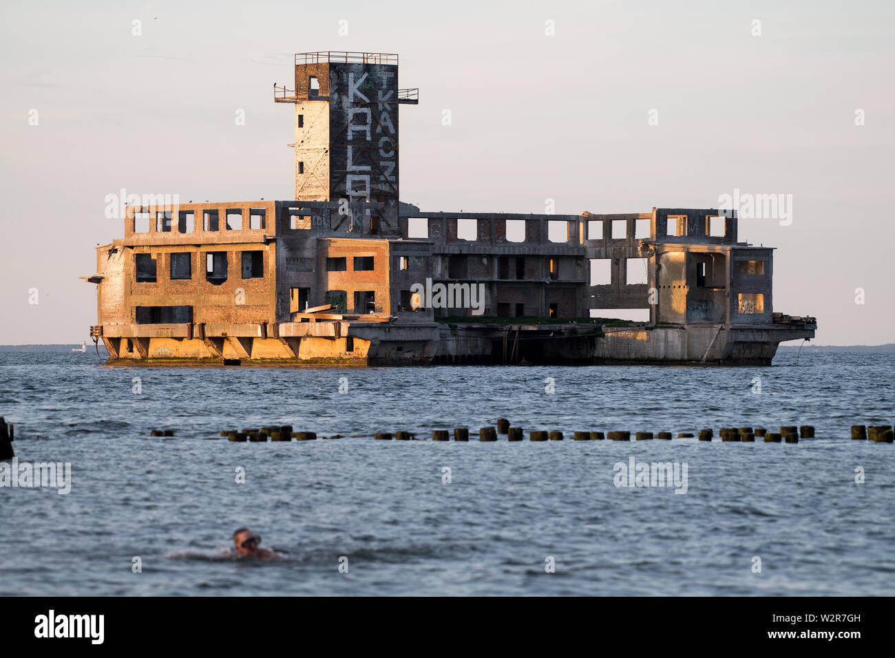 Resti di Torpedowaffenplatz Hexengrund (TWP Gdynia Babie Doly) a Gdynia Babie Doly, Polonia. Il 24 giugno 2019. Dal 1942 al 1945 TWP era uno dei bi Foto Stock