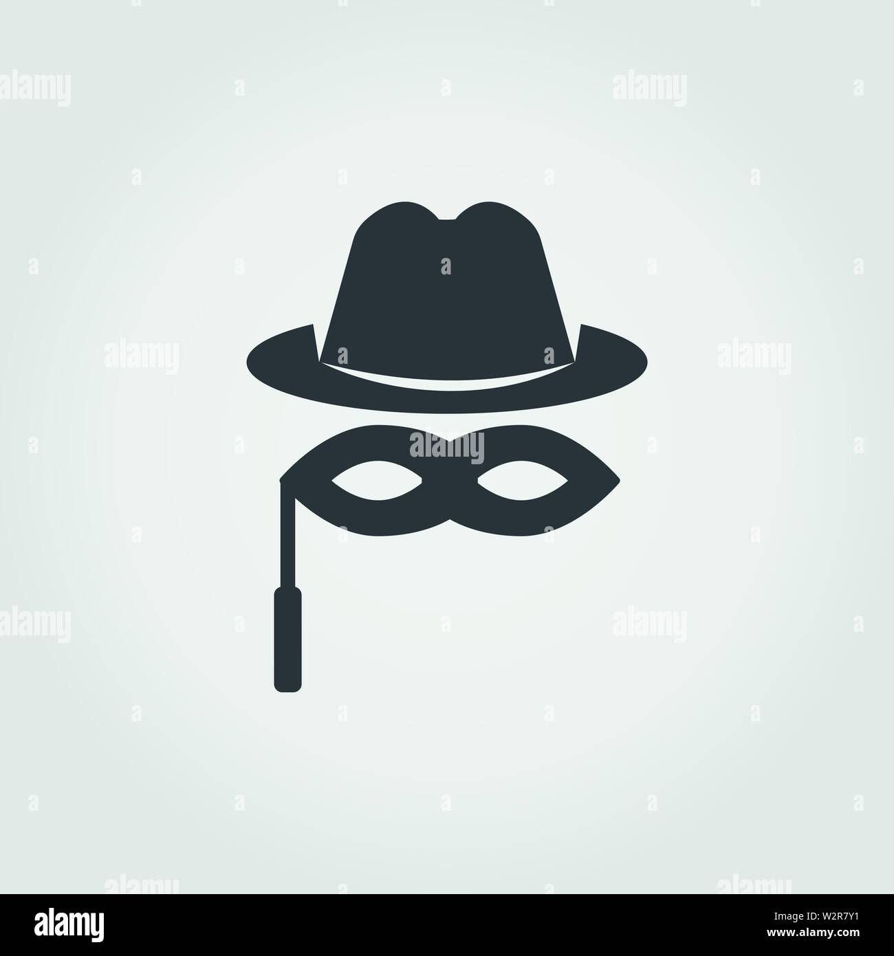 Icona piatta anonimato. Design creativo monocromatico della collezione di icone blockchain. Semplice simbolo icona anonimato per l'utilizzo su dispositivi mobili e Web Illustrazione Vettoriale