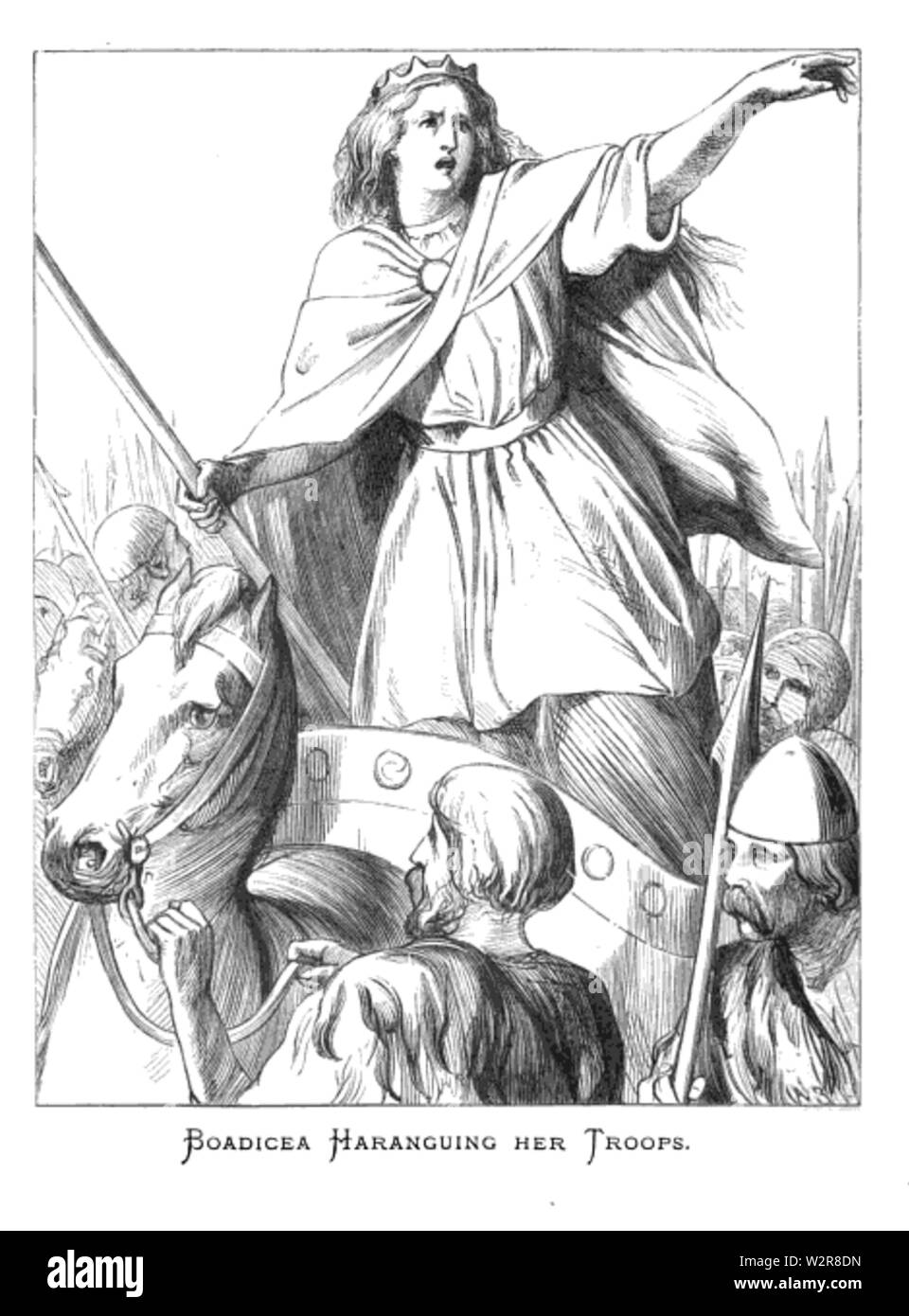 Boadicea haranguing Foto Stock