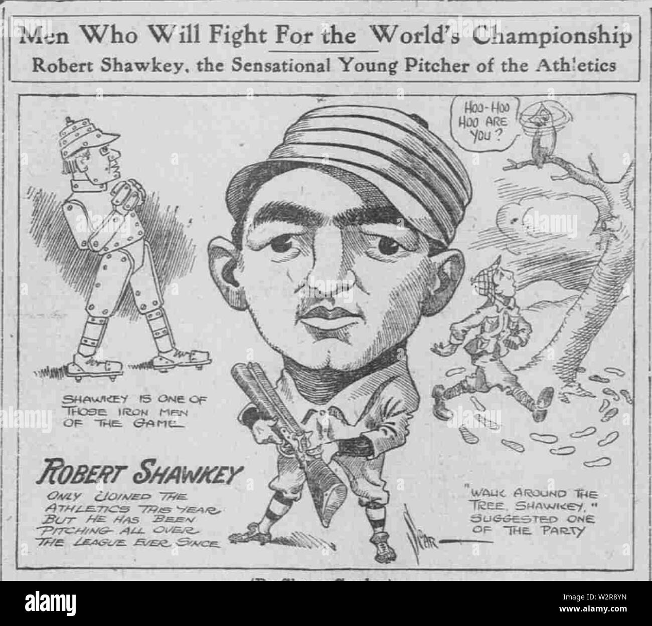 Bob shawkey cartoon Foto Stock