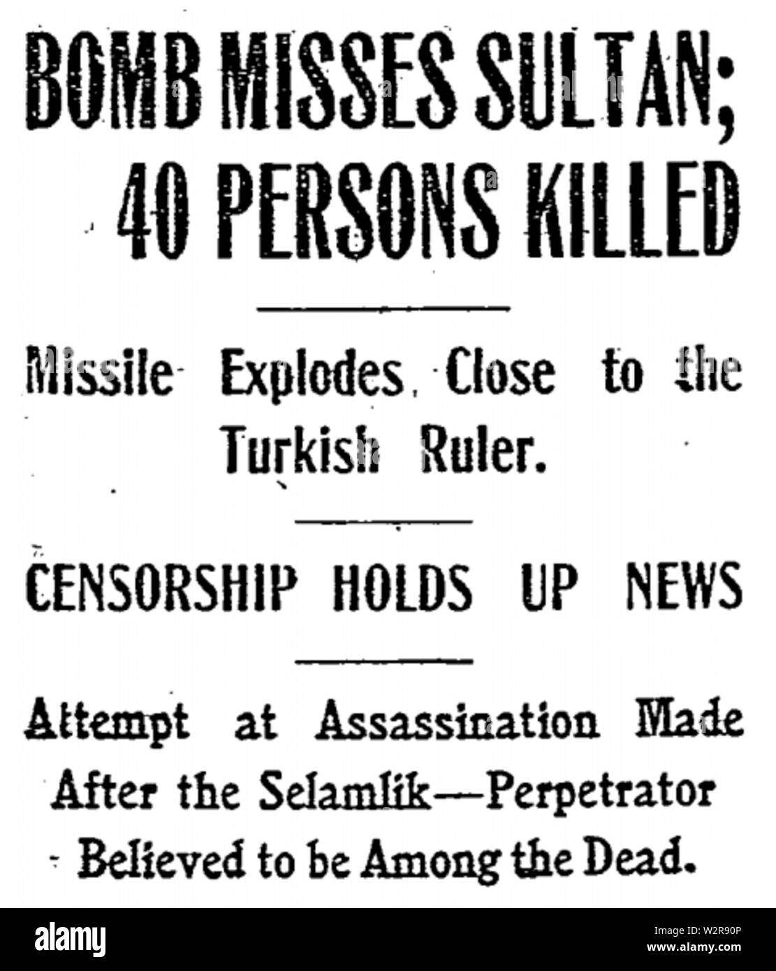 Bomb Misses Sultan Foto Stock