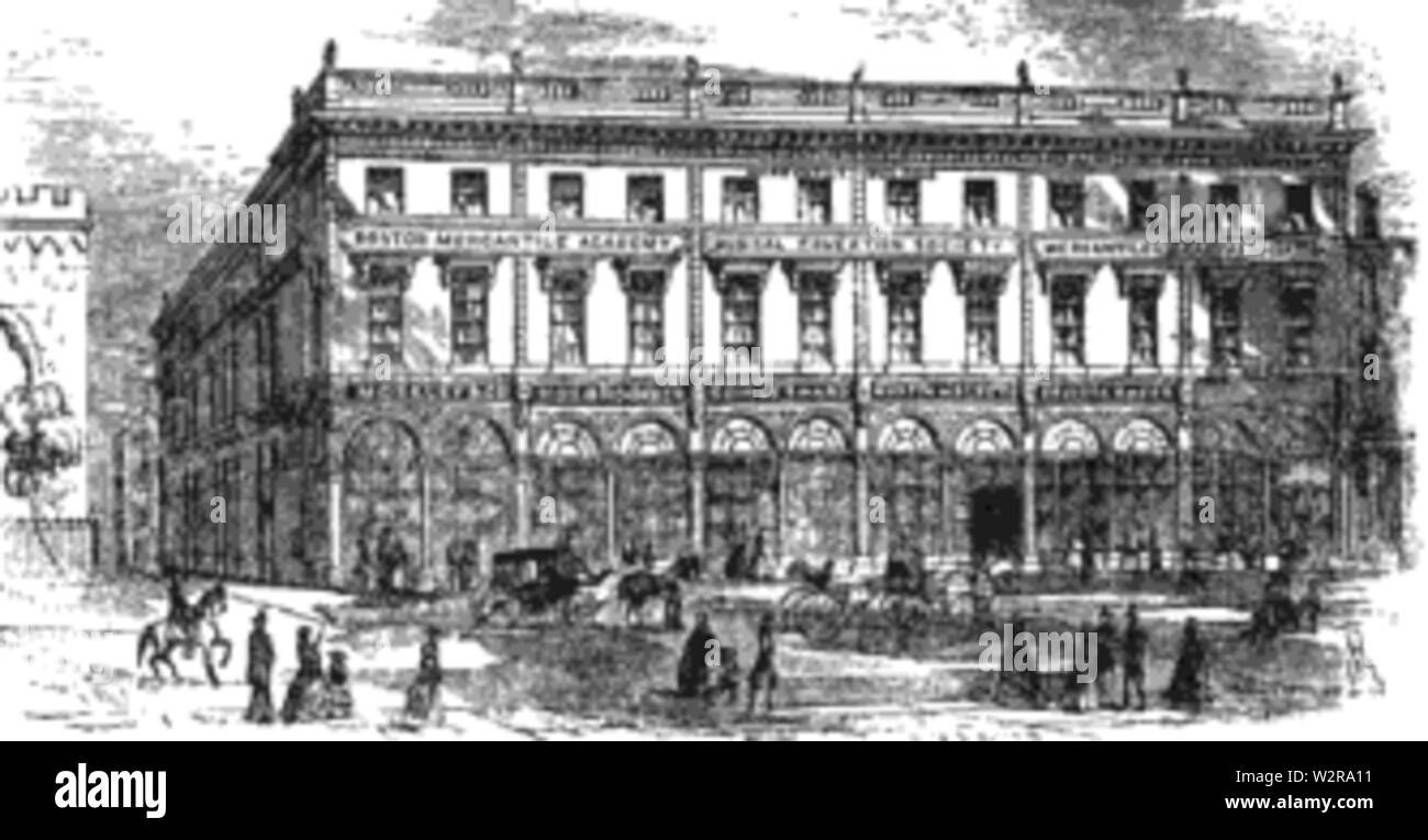 BostonMercantileLibrary SummerSt HawleySt 19THC Foto Stock