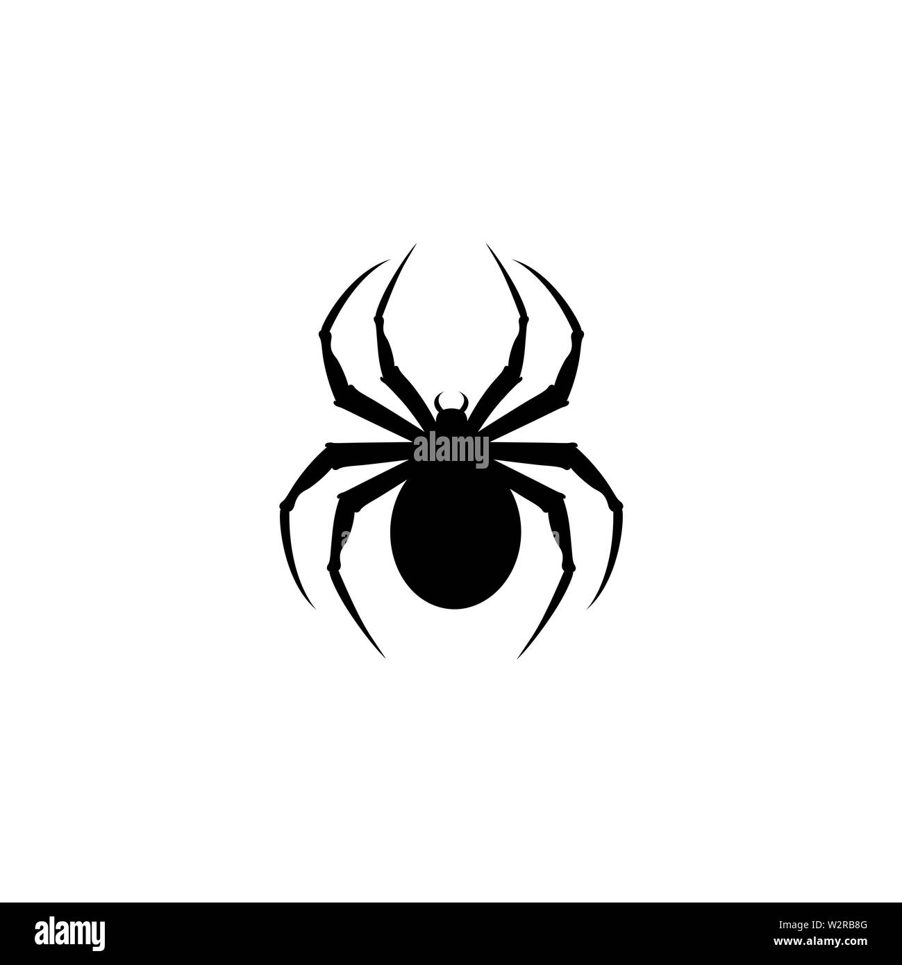 Spider icona nella piana di vettore di stile per le app, UI, siti web. Icona nera illustrazione vettoriale. Foto Stock