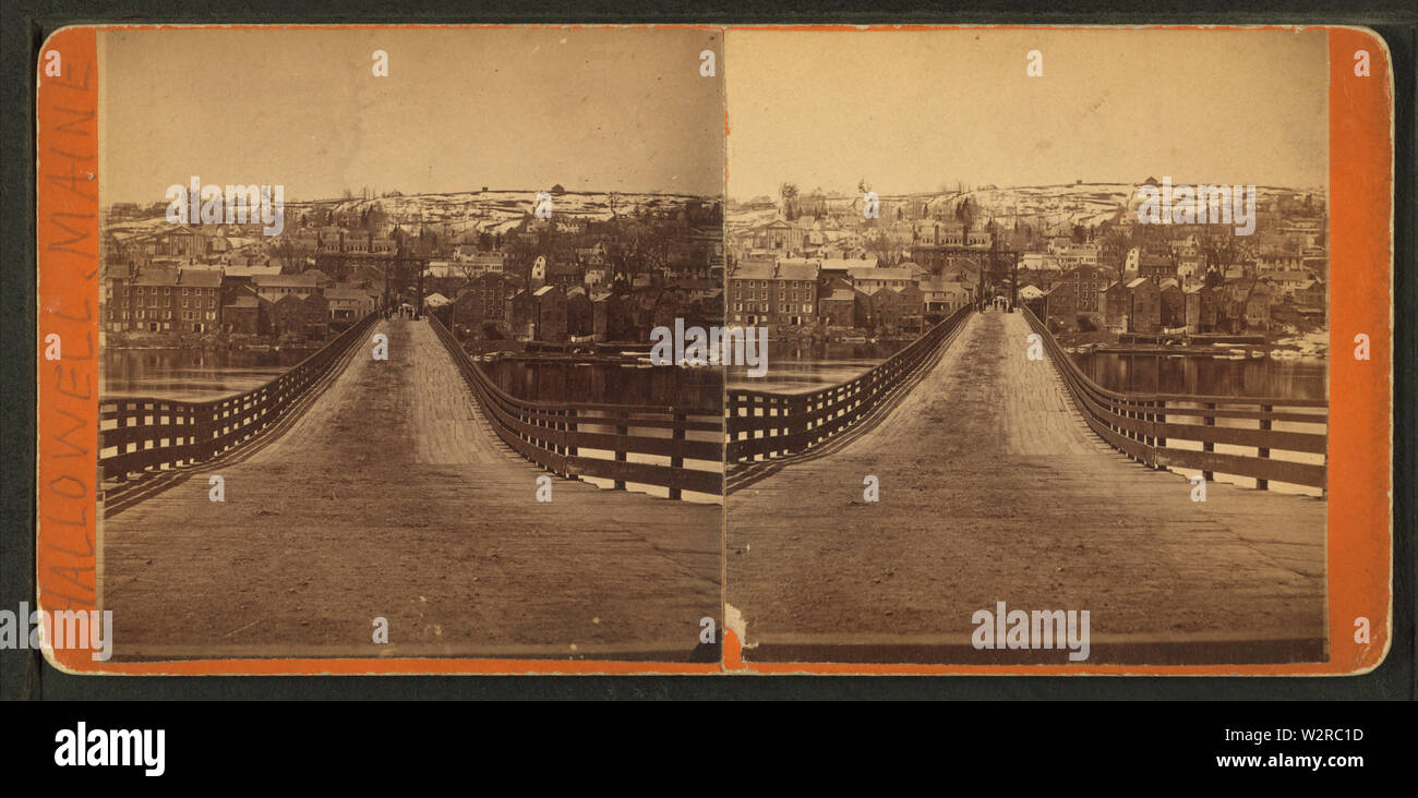 Ponte sul fiume Kennebec, da un F Morse Foto Stock