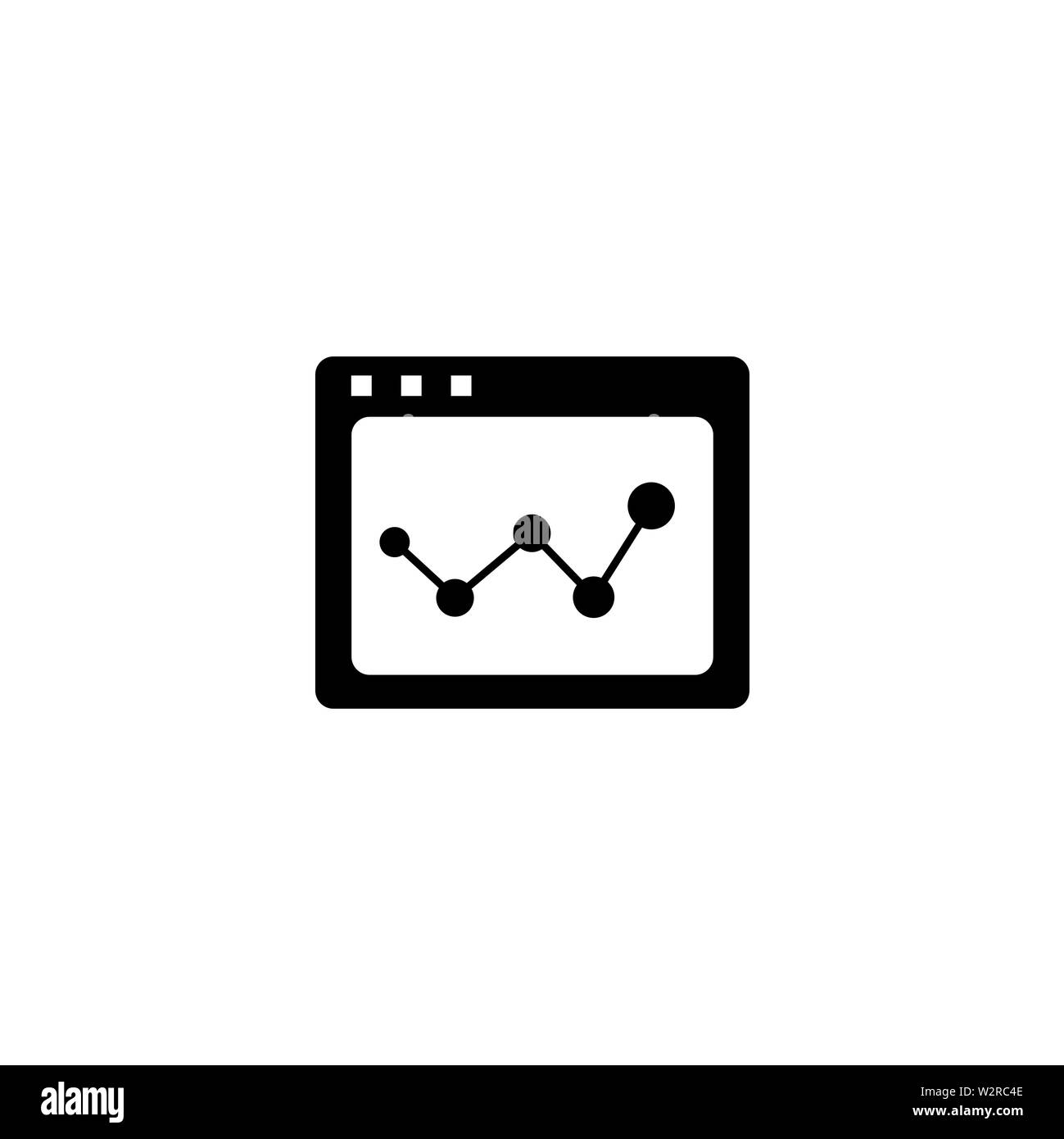 Pagina Web di analisi icona nella piana di vettore di stile per le app, UI, siti web. Icona nera illustrazione vettoriale. Foto Stock