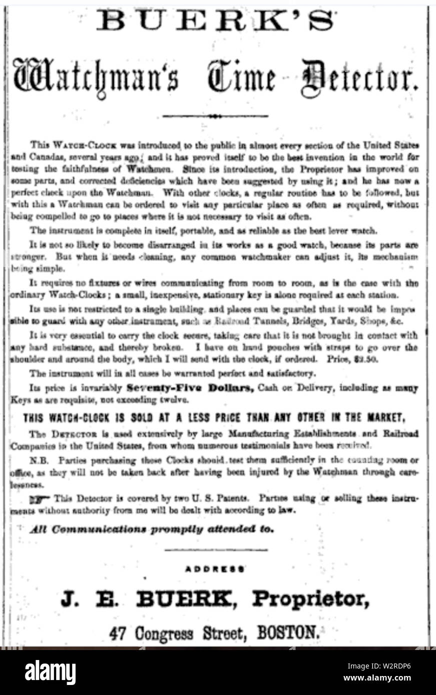 Buerk1 CongressSt BostonDirectory 1868 Foto Stock