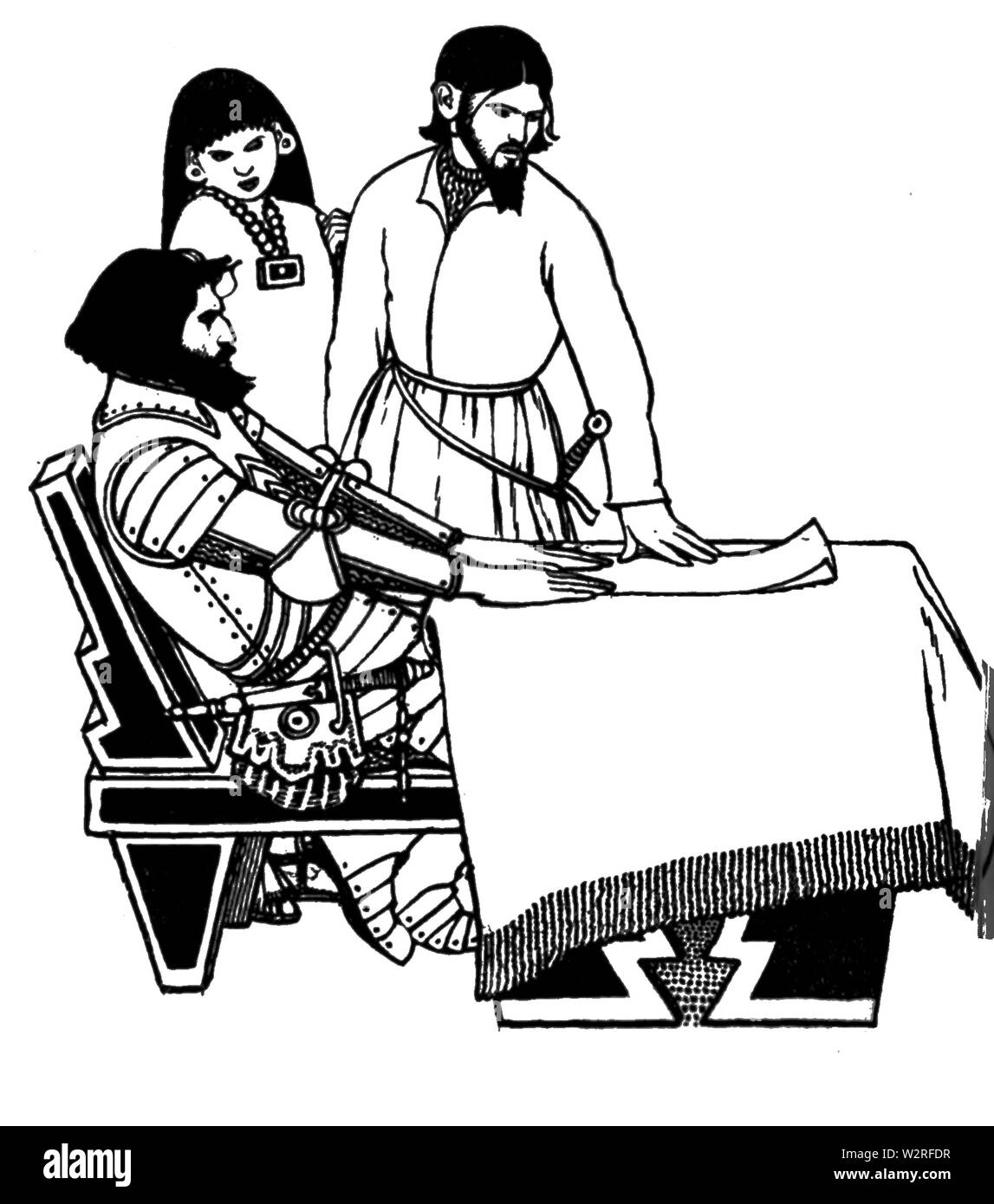 COM V1 D338 Esame del Cacique la moglie Foto Stock