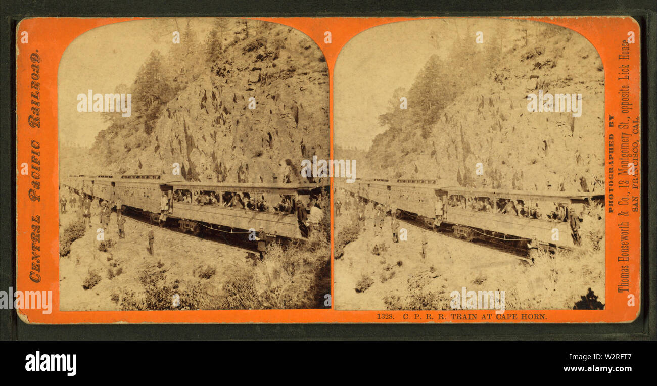 CPRR treno a Capo Horn, da Thomas Houseworth & Co Foto Stock